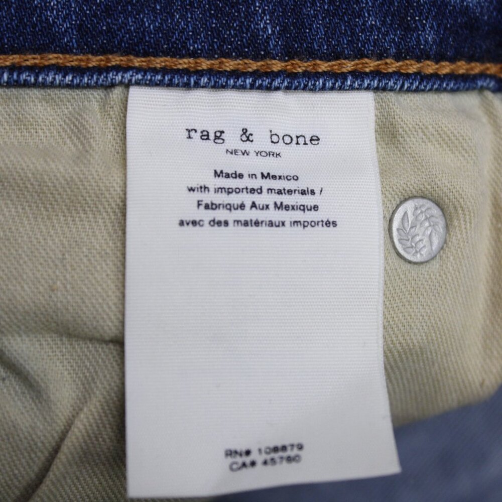 Rag & Bone Jeans Womens 30x30 Blue Nina High-Rise Skinny Button Fly Raw Hem - Picture 11 of 12